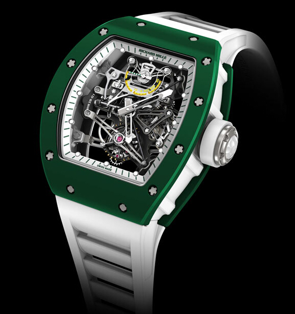 Richard Mille New RM 038-01 Tourbillon G-Sensor Bubba Watson White Rubberized Titanium and TZP Green Ceramic watches